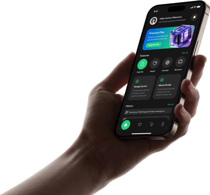 Hand holding a phone with the QuikApp preview